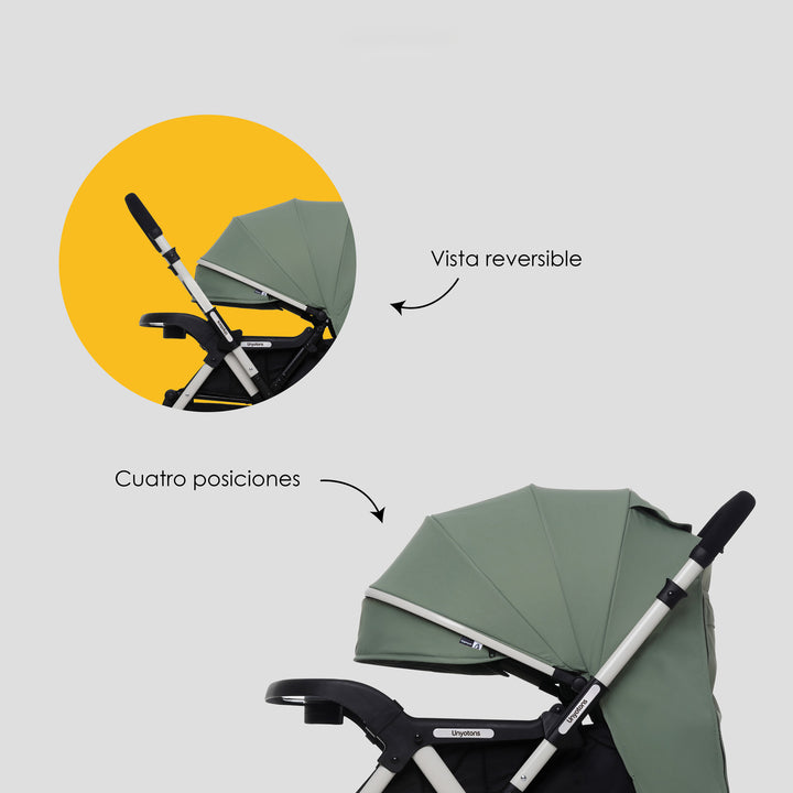 Carriola Plegable Con Portabebé Calidad Premium Verde