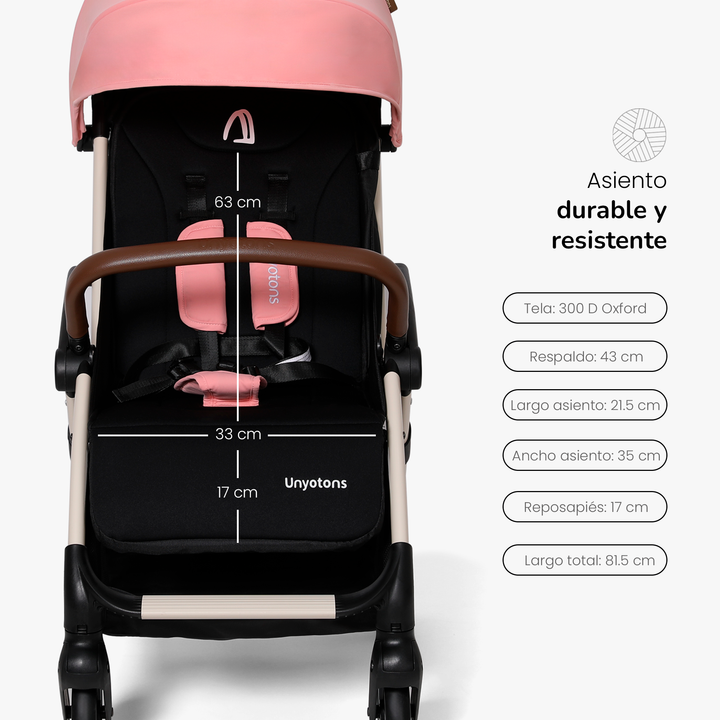 Carriola K5 para Viaje Rosa - UNYOTONS