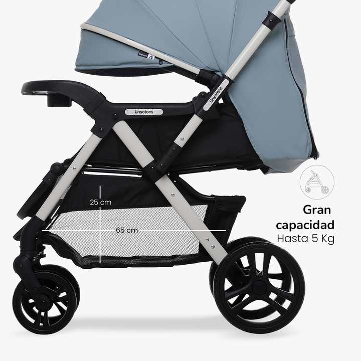 Carriola Plegable Con Portabebé Calidad Premium Azul - UNYOTONS