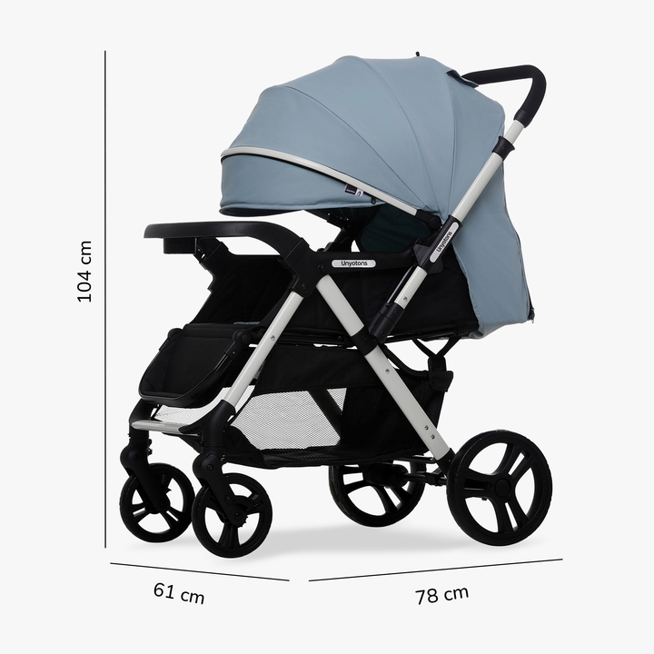 Carriola Plegable Con Portabebé Calidad Premium Azul - UNYOTONS