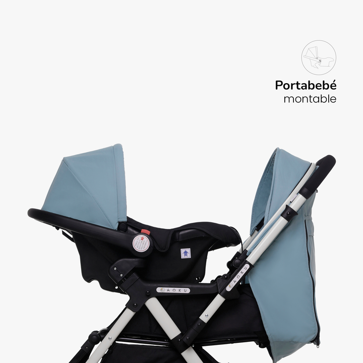 Carriola Plegable Con Portabebé Calidad Premium Azul - UNYOTONS