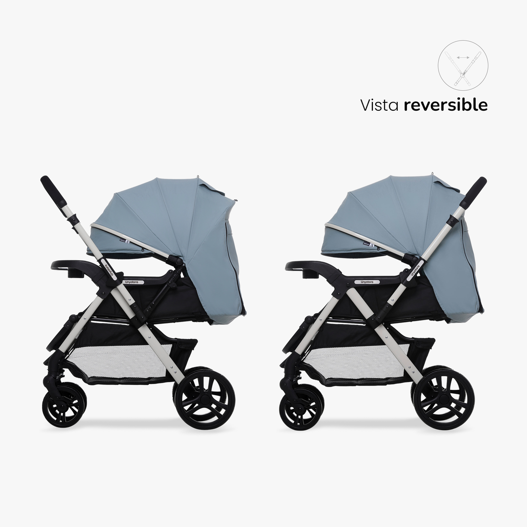 Carriola Plegable Con Portabebé Calidad Premium Azul - UNYOTONS