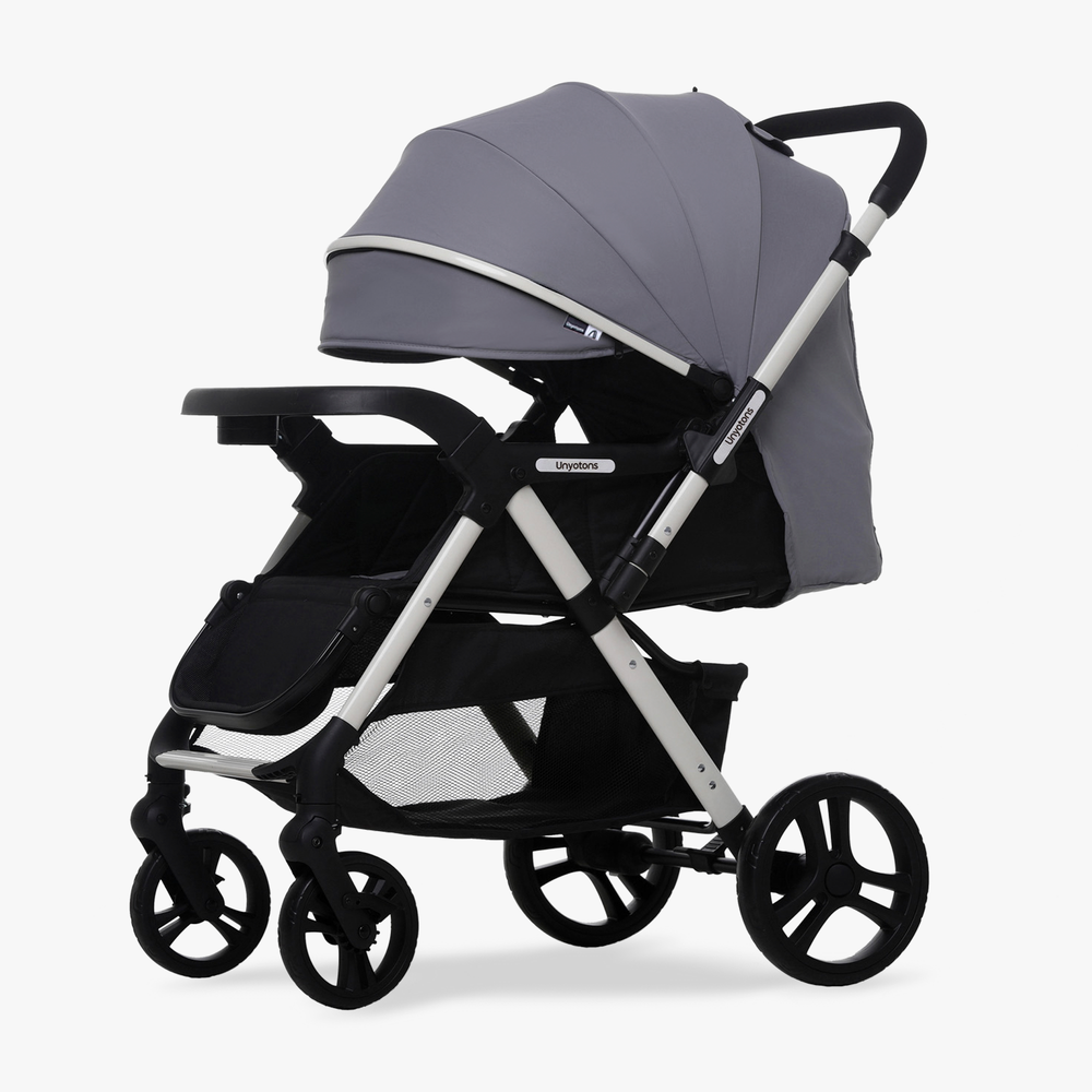 Carriola Plegable Con Portabebé Calidad Premium Gris - UNYOTONS