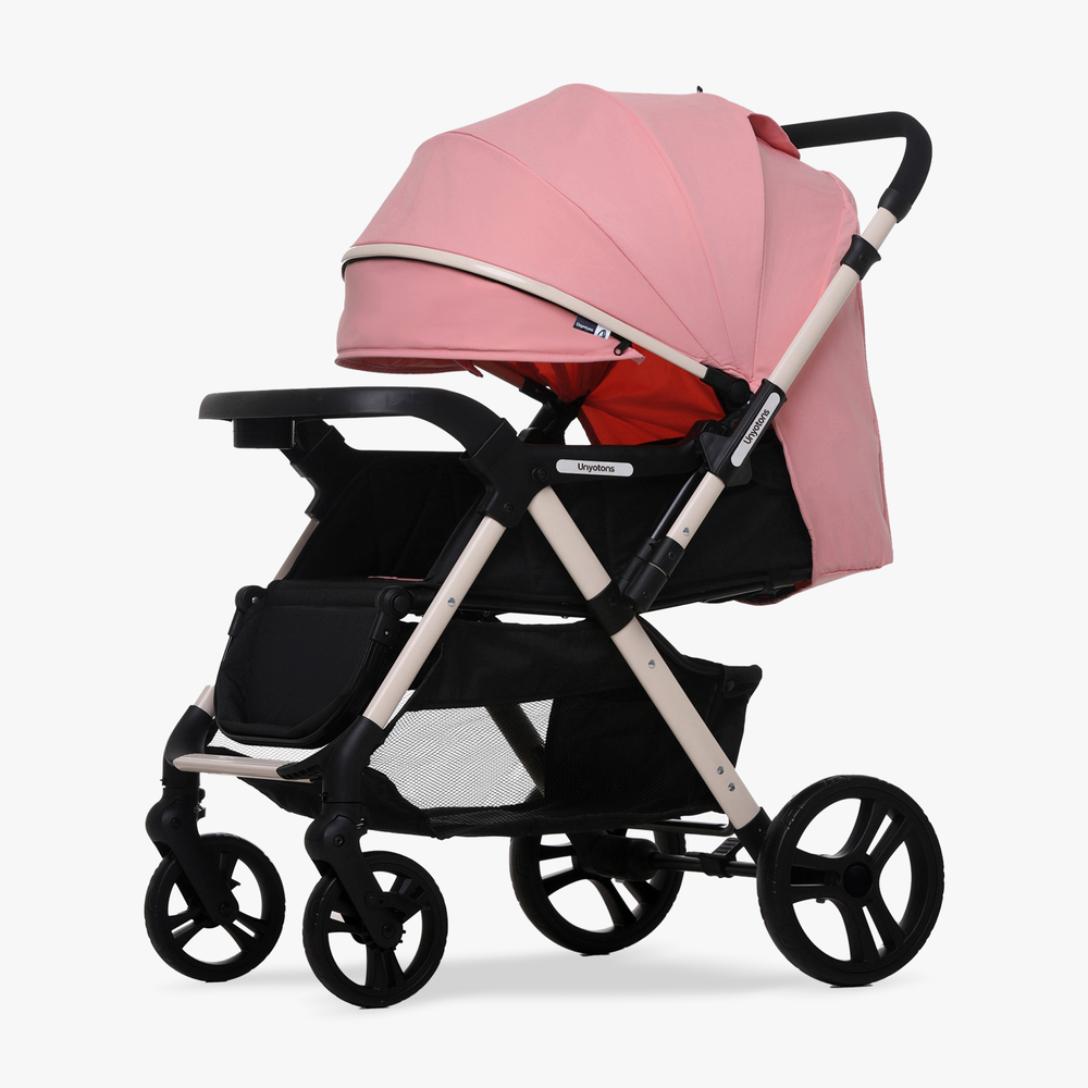 Carriola Plegable Con Portabebé Calidad Premium Rosa - UNYOTONS